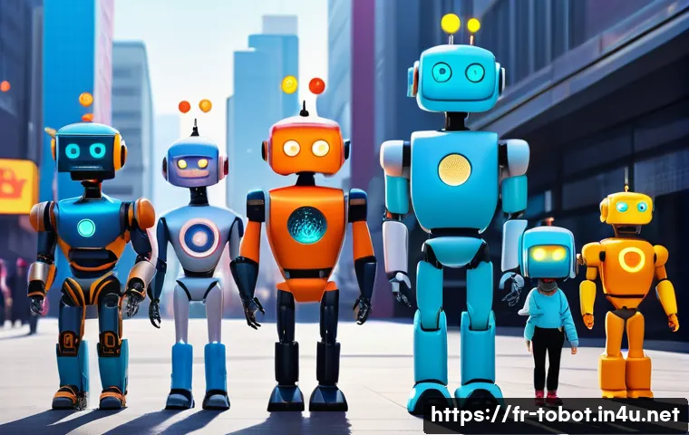 또봇 제작진 인터뷰 요약 - A vibrant and dynamic scene featuring a group of colorful, uniquely designed robot characters and ch...