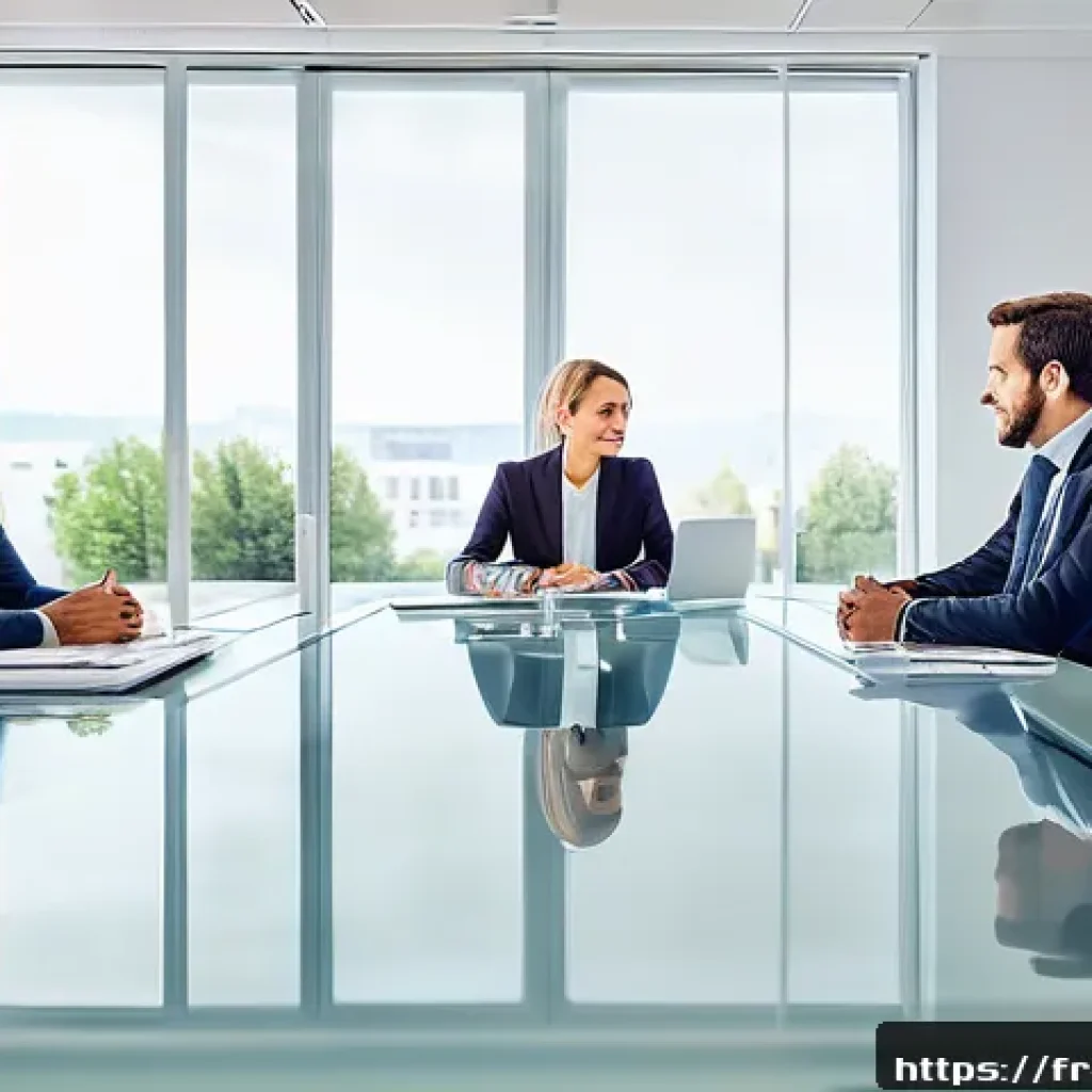 또봇 스토리 속 주인공 팀워크 분석 - A diverse professional team engaged in a transparent and open discussion around a modern office conf...
