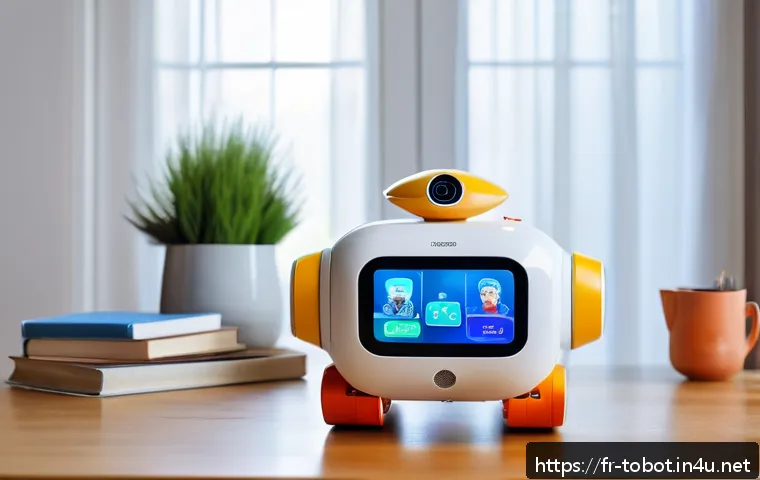 또봇의 성공 스토리 - A sleek, modern robot toy designed for all ages, featuring vibrant primary colors and smooth rounded...